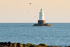 Sakonnet Point ighthouse at At Sunset